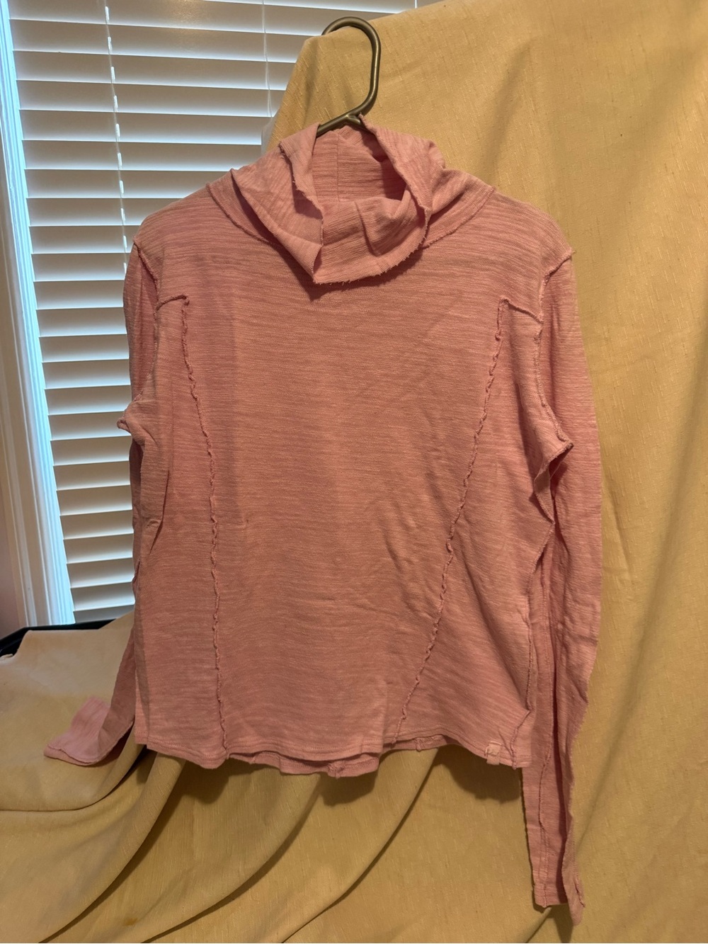 We The Free Dusty Pink Long-Sleeve Cowl Neck Top